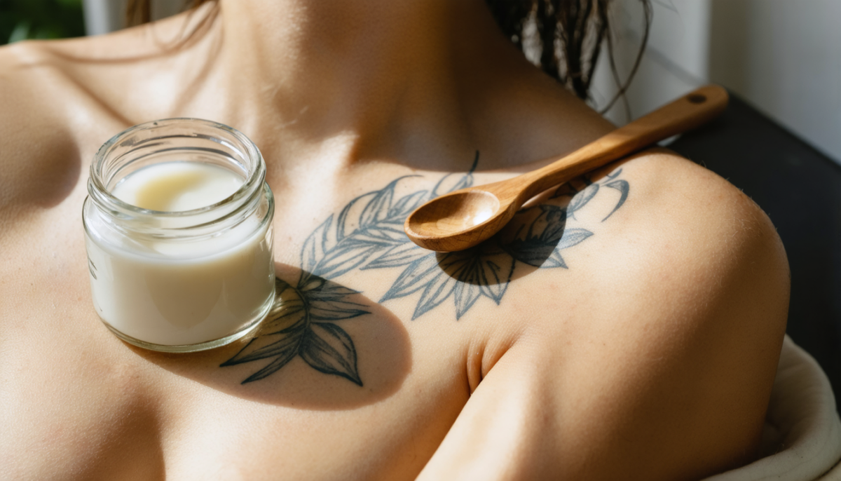 découvrez comment l'huile de coco peut accompagner la cicatrisation de vos tatouages de manière naturelle et efficace, en protégeant et nourrissant votre peau après l'encrage.